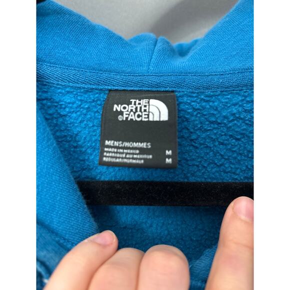 North Face Blue LOGO Pull Over Hoodie size Men's LARGE - Picture 2 of 3